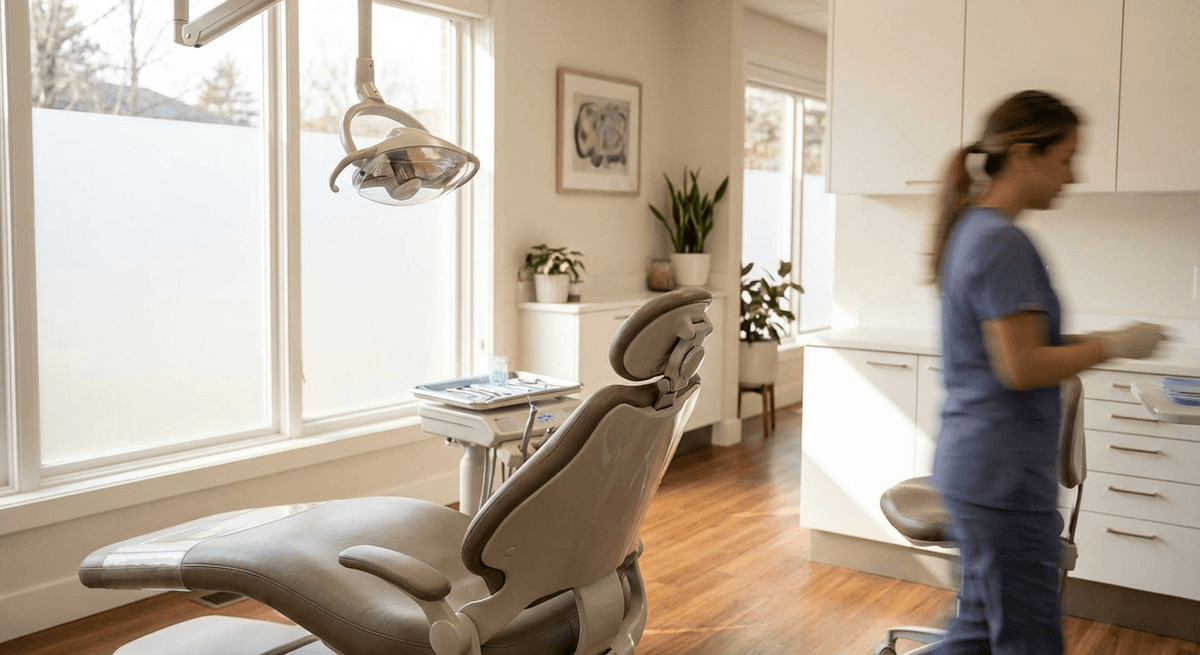 Dental practice reception with AI-powered phone system