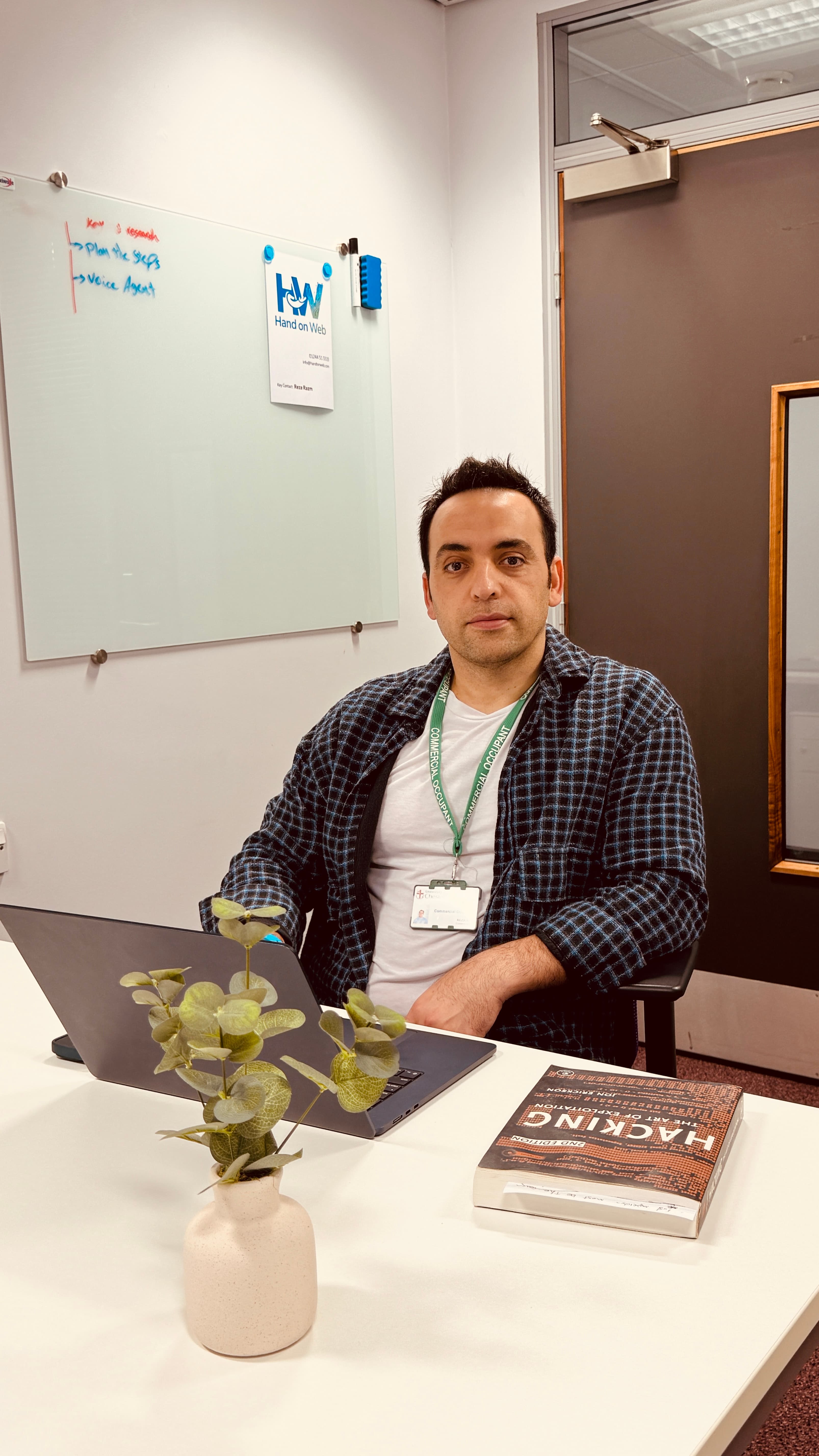 Reza Razm, founder of Hand On Web, at the Chester office